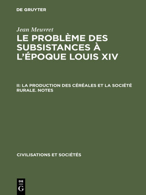 cover image of La production des céréales et la société rurale – Notes